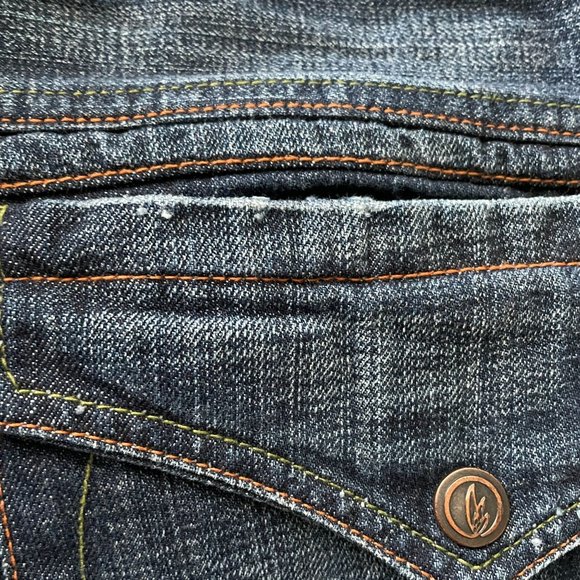 Of The Earth Jeans Wide Leg Denim Boho Organic Cotton Utility Pants Womens Sz 36 - Picture 9 of 16